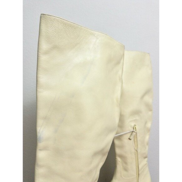 NEW By FAR Russel Lamb Leather Knee High Boots 40 Ivory Chunky Lug 10 Platform - Picture 8 of 13